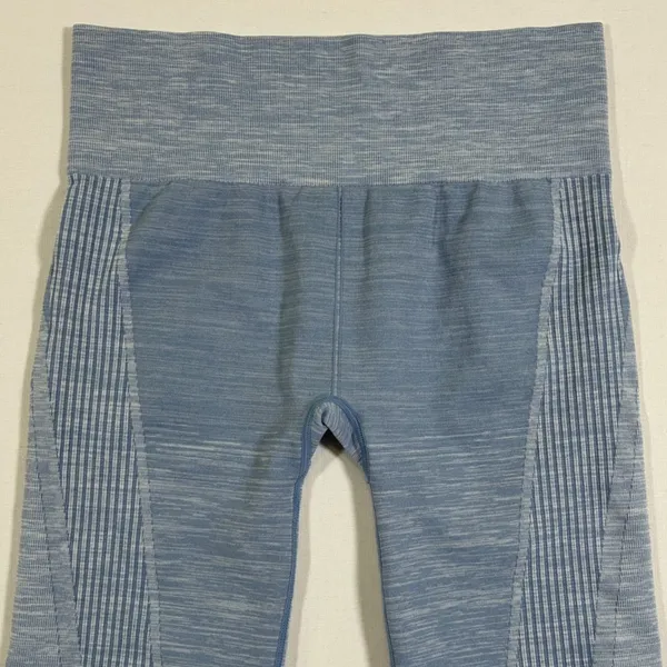 Ryka Womens Blue Space Dye Seamless High Rise Athletic Bike Shorts Large - Image 6
