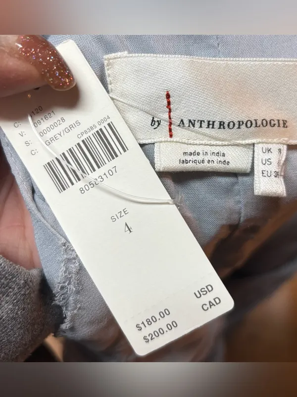 NEW Anthropologie Gray Layered Ruffle Asymmetrical Boho Quiet Luxury Maxi Skirt - Image 5