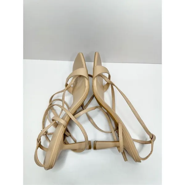 Open Edit Sandals‎ Size 9.5 Tan Robyn in Natural Square Toe Heels - Image 7
