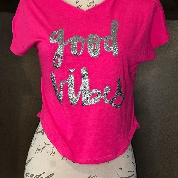 Total Girl Pink Crop Top Short Sleeve Size 7/8 - Image 4