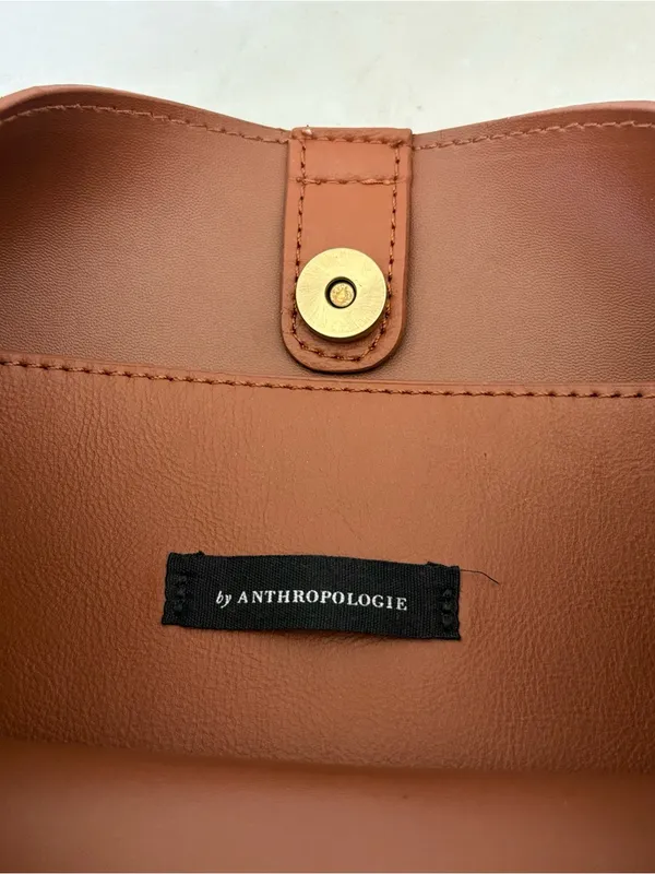 Anthropologie Brown Hobo Bag Triple 7 Modern Moon Shoulder Crossbody Bag Tote - Image 7