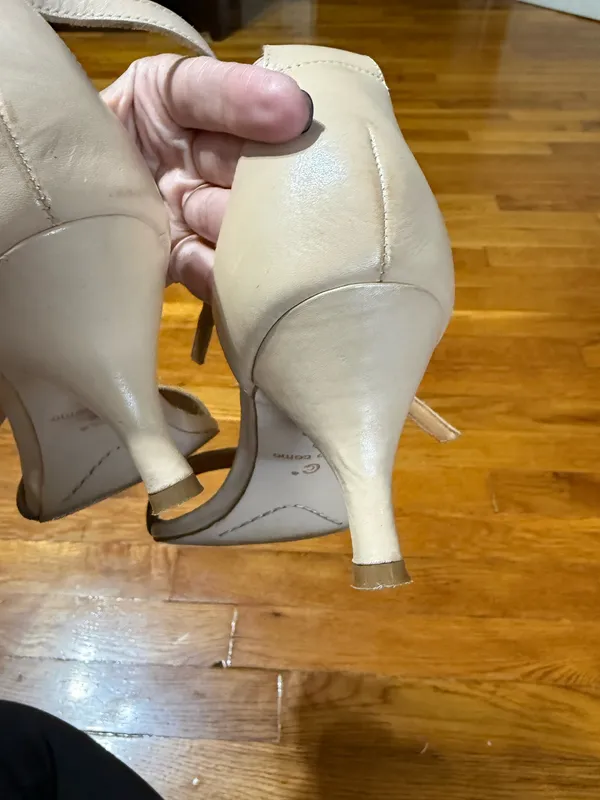 Corso Como kitten heel sandal with ankle strap in nude leather - Image 7