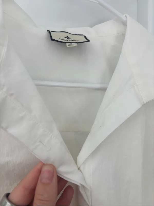 Tuckernuck White Collared Sleeveless Shirt dress preppy coastal - Image 6