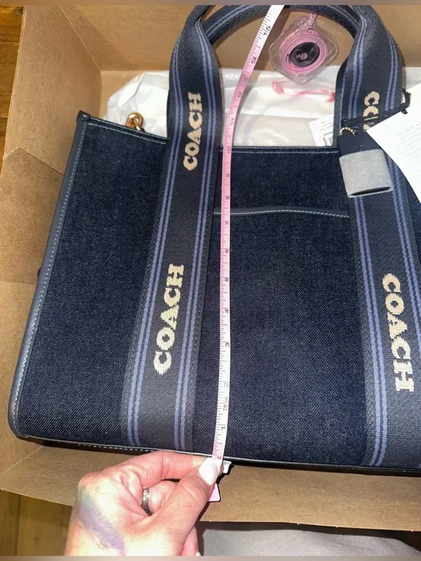 NIB + NWT Coach Smith Tote Bag In Gold/Dark Denim Gold Multi $428 MSRP - Image 3