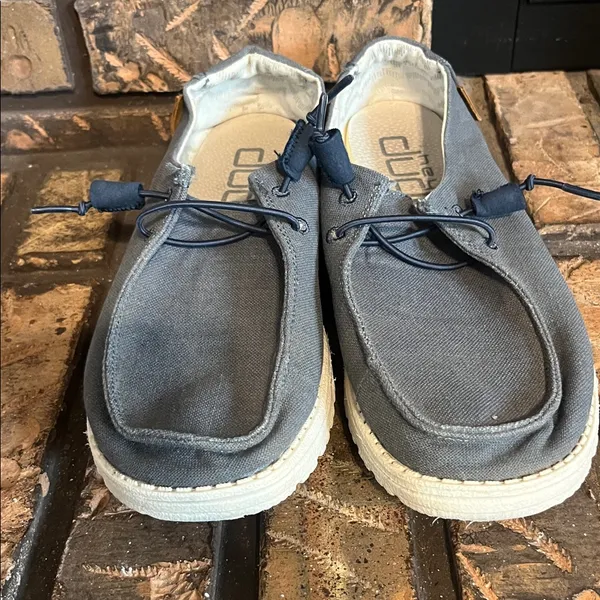Hey Dude Women’s Wendy Chambray Navy & White Shoes‎ Size 8 - Image 3