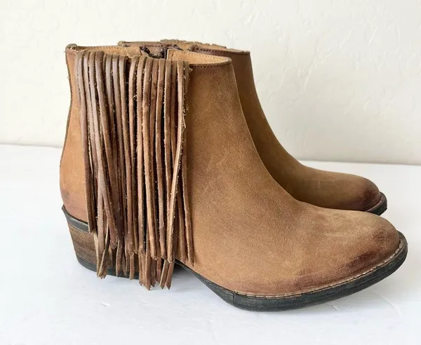 Circle G side fringe western ankle boots 6 - Image 4