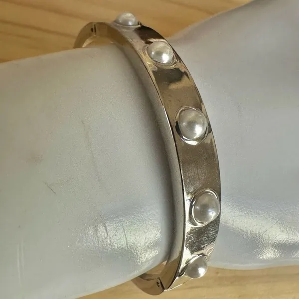 Anne Klein New York Silver-Tone Bracelet with Faux Pearls – Modern Classic Elega - Image 3
