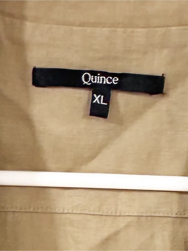 Quince Womens Shirt Dress Beige Notch Lapel Button Organic‎ Linen Size XL - Image 3