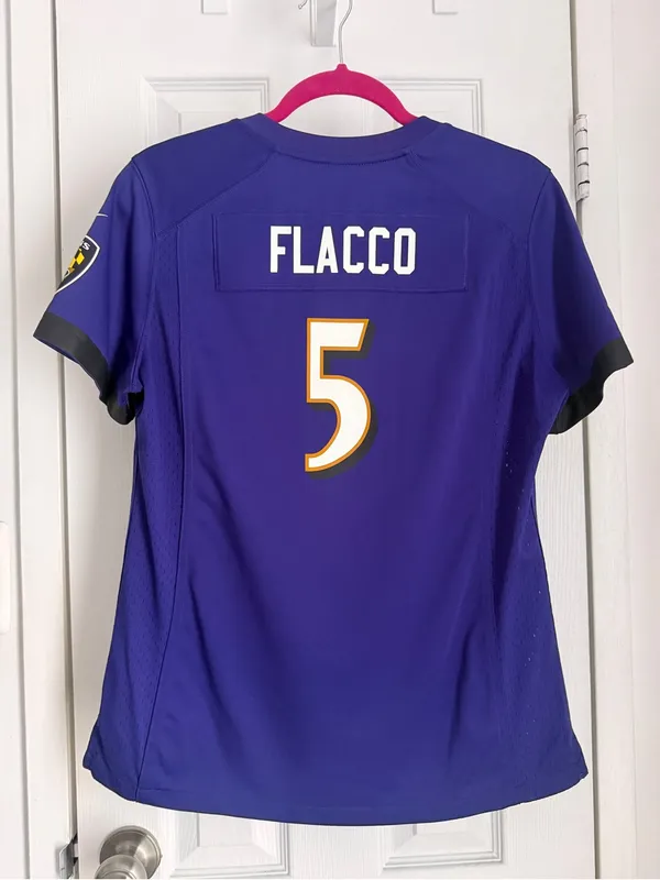 Nike Baltimore Ravens Joe Flacco #5 Women’s On Field Jersey Purple M - Image 2