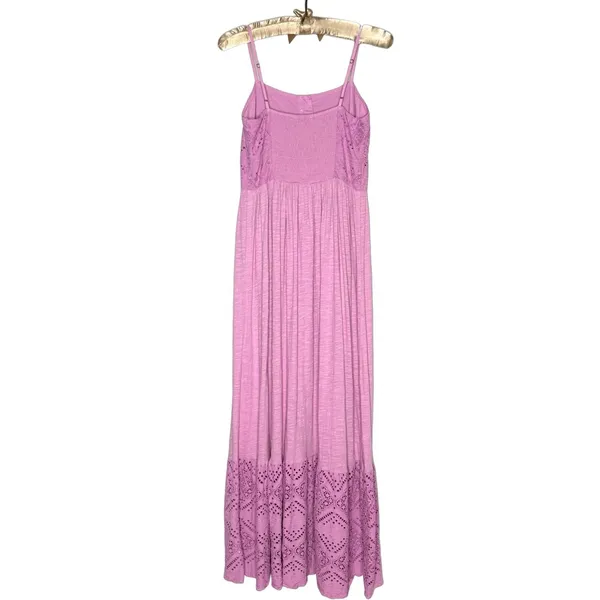 Lucky‎ Brand Maxi Dress Medium 100% Cotton Eyelet Sundress Sleeveless Smocked - Image 5