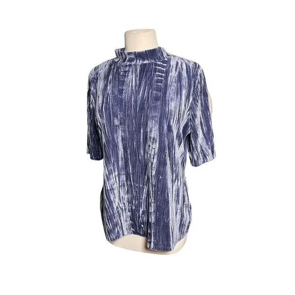 ANTHROPOLOGIE Pilcro Crushed Velveteen Short Sleeve Mock Neck Top - Image 6