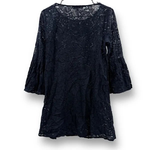 RTR Elizabeth and James Glorietta Navy Blue Lace‎ 3/4 Bell Sleeve Mini Dress - Image 7
