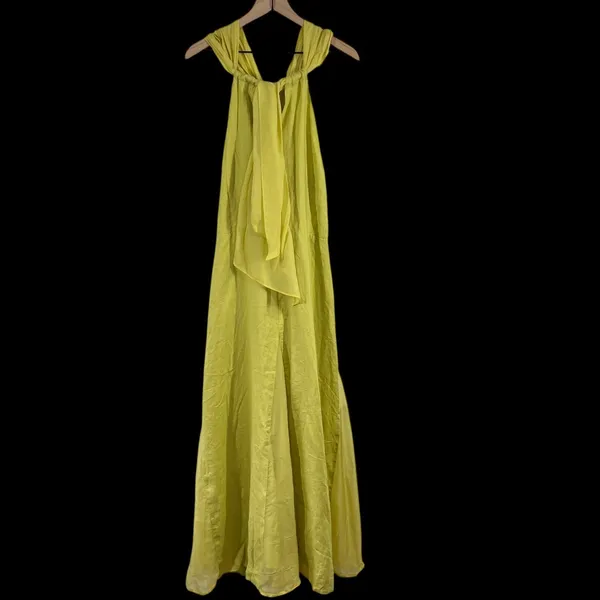 Soft Surroundings‎ Soliloquy Linen Silk Halter Maxi Dress Linden Green Large NWT - Image 4