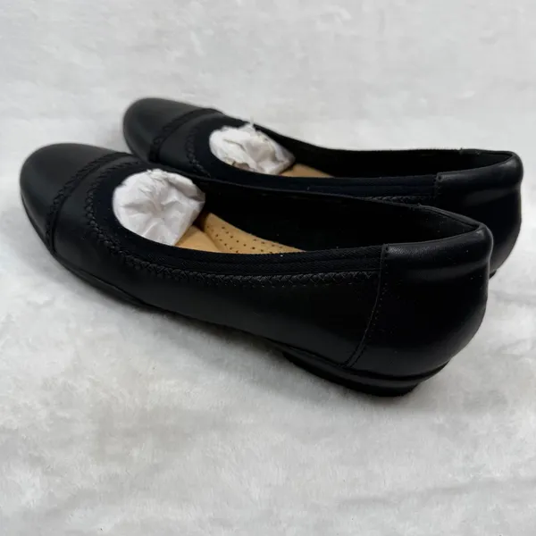 Clarks‎ Sara Bay Black Leather Ballet Flats Ultimate Comfort Round Toe Shoes 8M - Image 5
