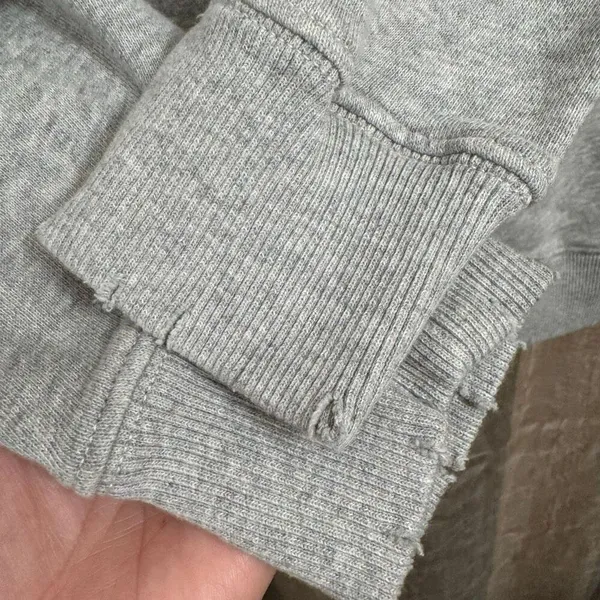 Aerie Lace Up Oversized Relaxed Crew Sweatshirt Heather‎ Gray XS NWOT - Image 5