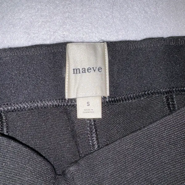 Maeve‎ Anthropologie the Margot Cropped Flare Pants Black Elastic Waist Size S - Image 8