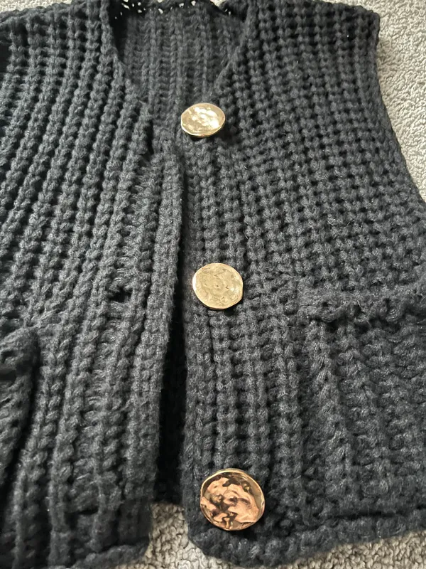 Black Knitted Vest Size XS - Image 7