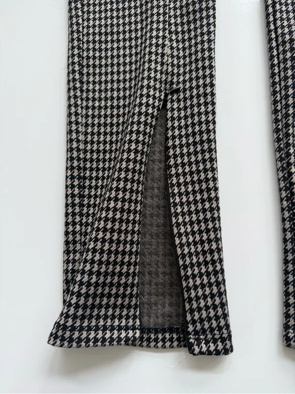 Zara Houndstooth Black/Tan High Rise Skinny Trousers Size Large - Image 6