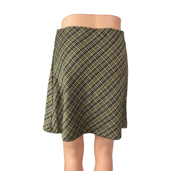 Free People Women's Multicolor Plaid Check High Rise Mini Flare A-Line Skirt M - Image 4