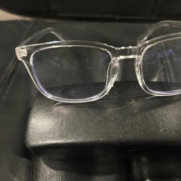 Clear Frame Glasses Clear Lens Ready to Wear Gray - Image 5