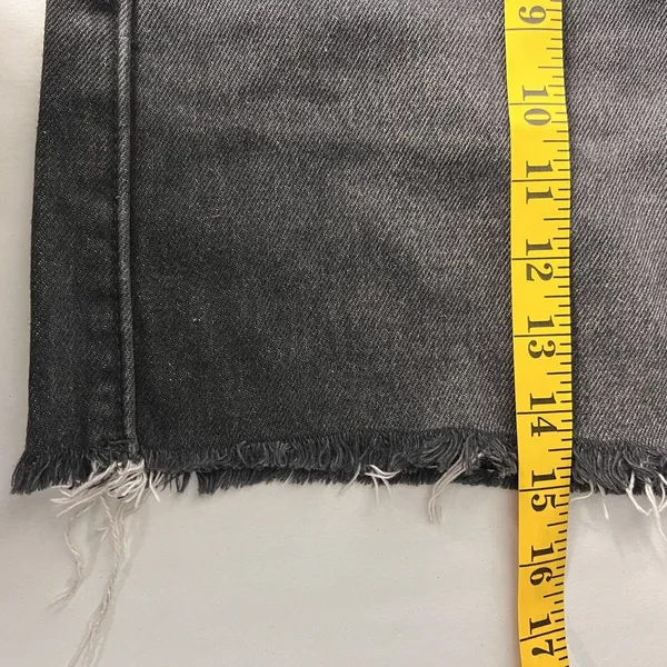 Free People We The Free Womens Mini Skirt Size 28 Black Denim Raw Hem Button Fly - Image 9