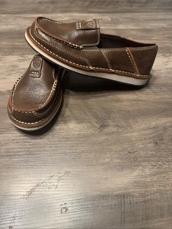 Ariat Brown Bomber Cruiser Leather Moc Toe Slip-On Loafers New Without Box - Image 3