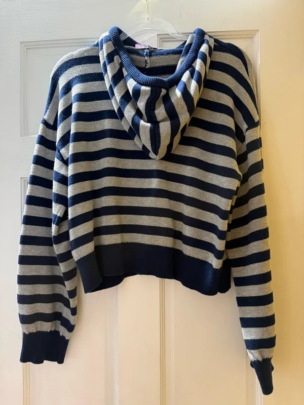 Edikted Striped Knit Hoodie - Image 4