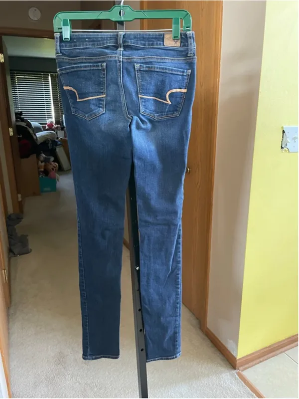 Women's American Eagle Outfitters Blue Skinny Jeans Size 2 - Image 2