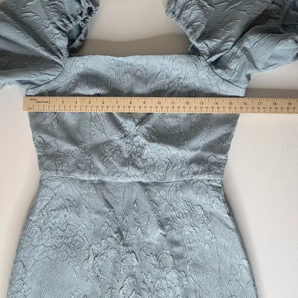 NWT Sachin & Babi Blue Floral Matelasse Puff Sleeve‎ Midi Dress Size 2 Coquette - Image 10