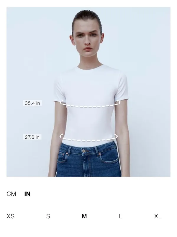 Zara ZW COLLECTION DENIM PUFF SLEEVE BLOUSE - Image 4