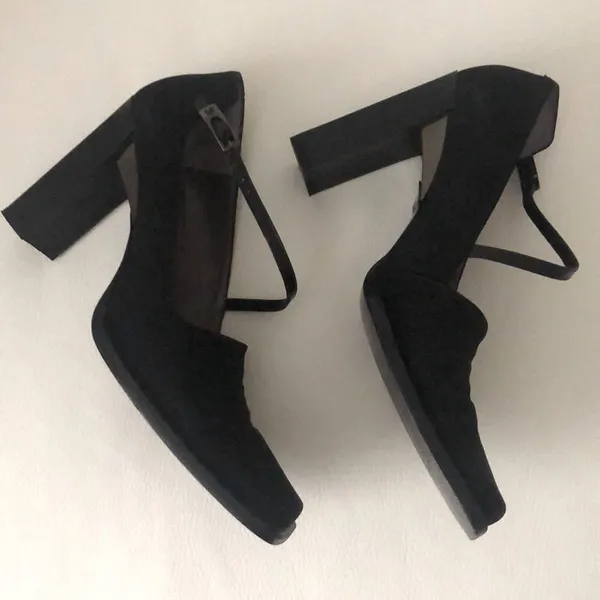 🔥 Square Toe Pump w/Strap Black Size 7 - Image 5