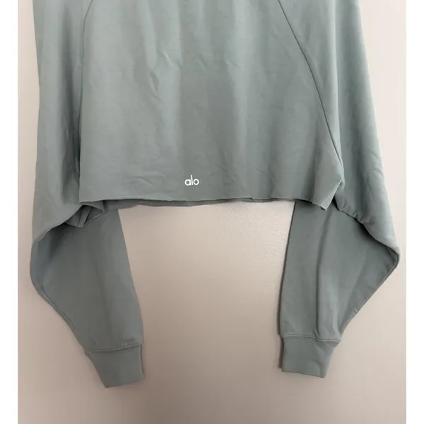 Alo Yoga Double Take Pullover Sweatshirt Green Women's Size XS - Image 6