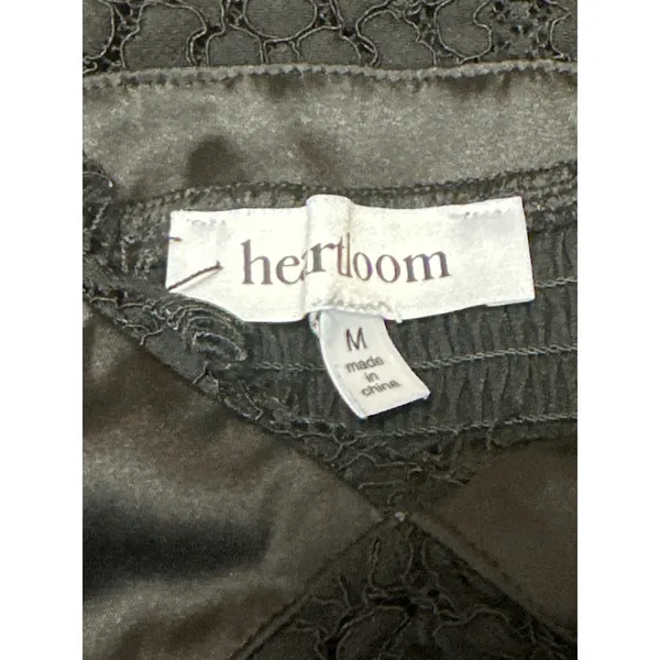 Heartloom Women's Black Satin Lace Sleeveless Cami Camisole Slip Tank Top Size M - Image 3
