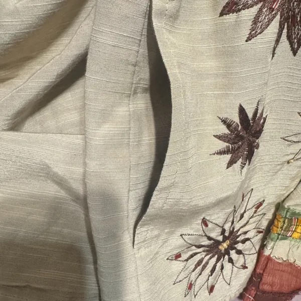 Mirasol Boho Jacket L Embroidered Floral Festival Artsy India Cotton Patchwork - Image 9