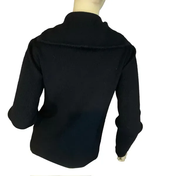 Vtg 1990'S Lauren Ralph Lauren Equestrian Bishop Silk & Wool Zipper Cardigan (M) - Image 4