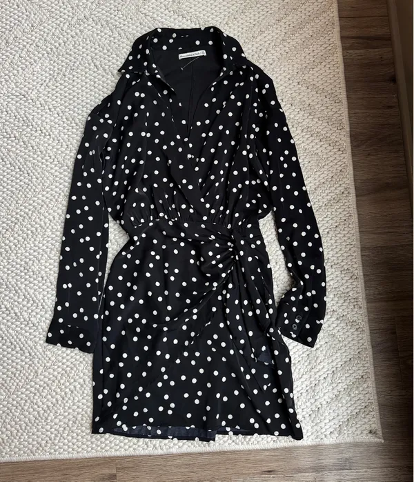 Abercrombie and Fitch Black and White Polka Dot Dress - Image 2