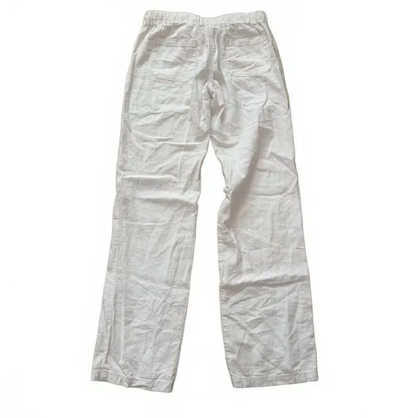 Y2K Angel Kiss Pants Low Rise Waisted Linen Blend White Women's Size Medium - Image 2