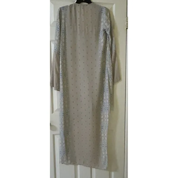 BCBG MaxAzria Kyndal XXS High-Low Maxi Dress Tapestry Long Sleeve Designer Boho - Image 9