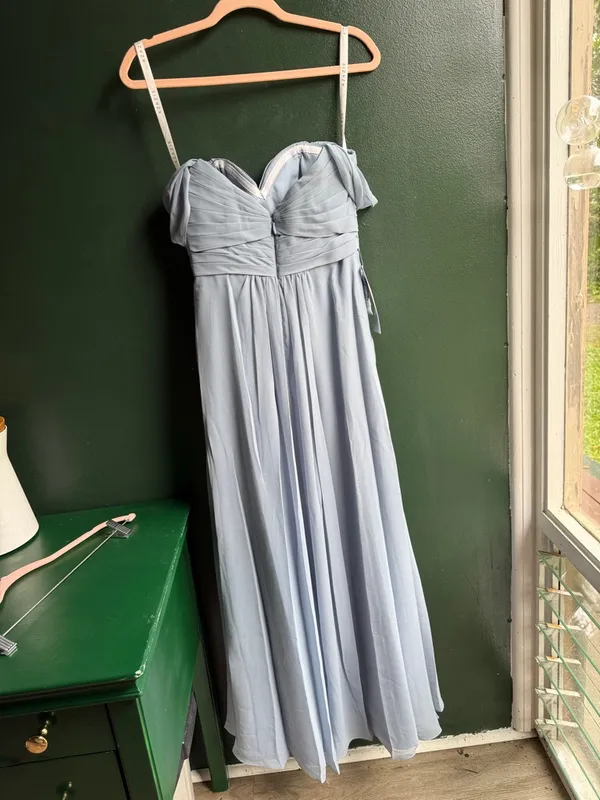 Azazie Powder Blue off the shoulder Millie bridesmaid Dress - Image 2