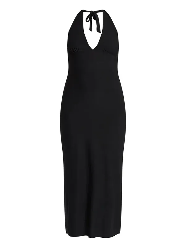 No Boundaries Black Halter Maxi Dress - Image 4