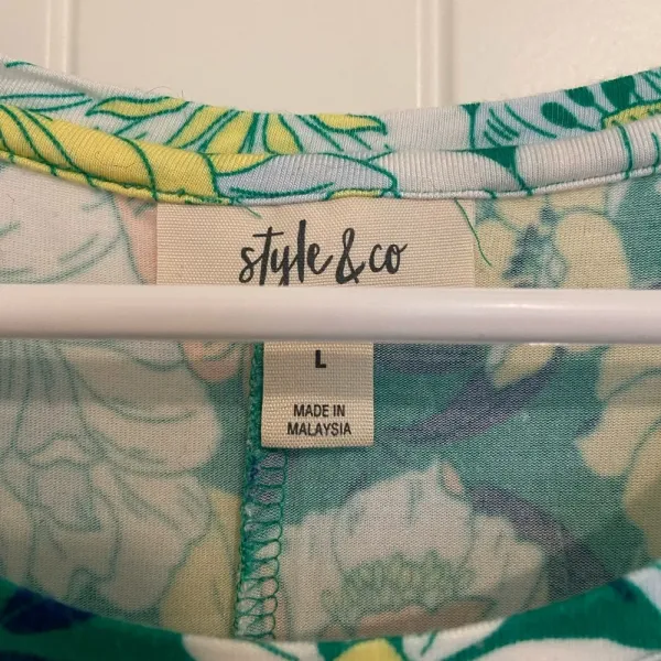 NWOT | Style & Co women’s green‎ floral print sleeveless dress — large - Image 3