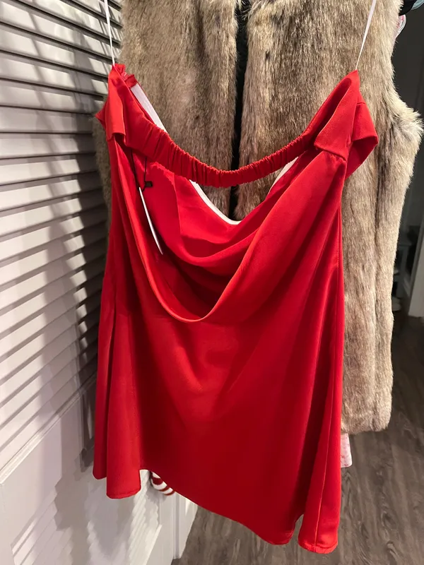 Princess Polly Satin Strapless Mini Dress Red - Image 6