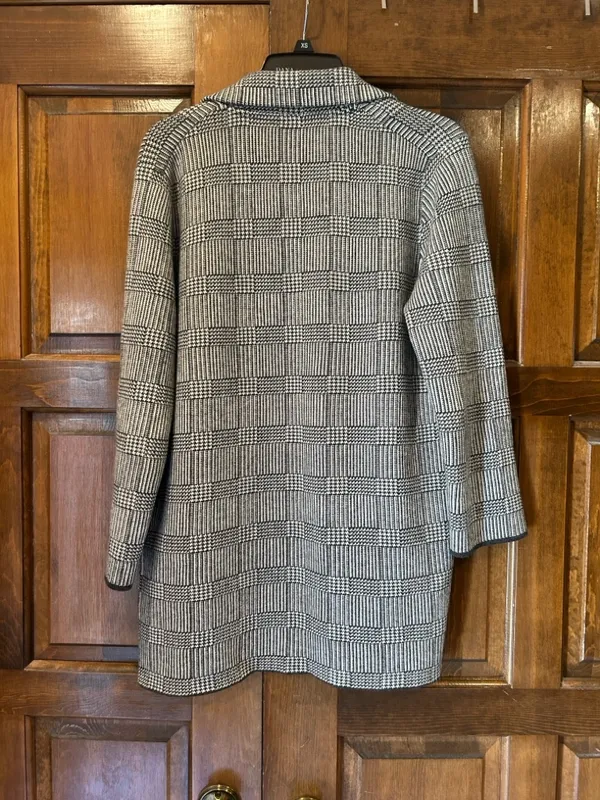 J. Crew Sophie Open-Front Sweater Blazer‎ Glen Plaid Merino Wool Cotton Small S - Image 5