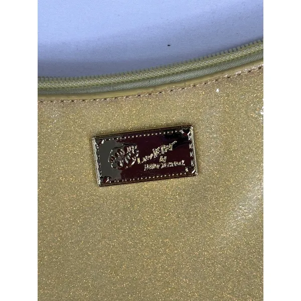 Luv Betsey by Betsey Johnson SKU 7885 Yellow Gold Glittery Shoulder Bag With Ch - Image 4