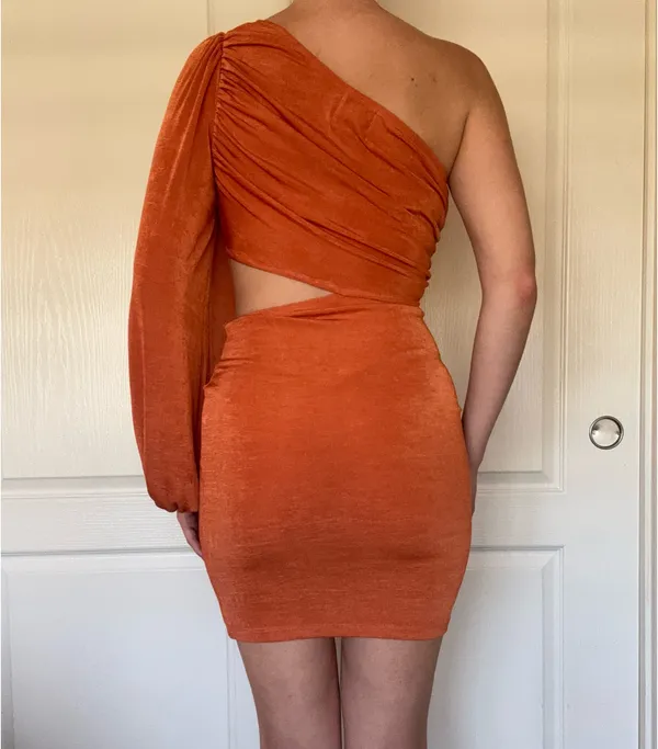Hello Molly Mini Dress Orange - Image 2