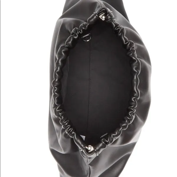 Who what wear CHARA purse chain strap Clutch Handbag Faux Black Leather Chic - Image 7