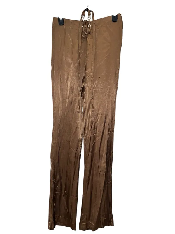 ASTR The Label Amiah Bronze Satin Strappy Wide Leg Pants M NWOT - Image 5