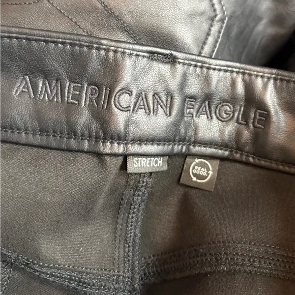 AmericanEagle outfitters black faux leather curvy classic bootcut jeans 28S - Image 4