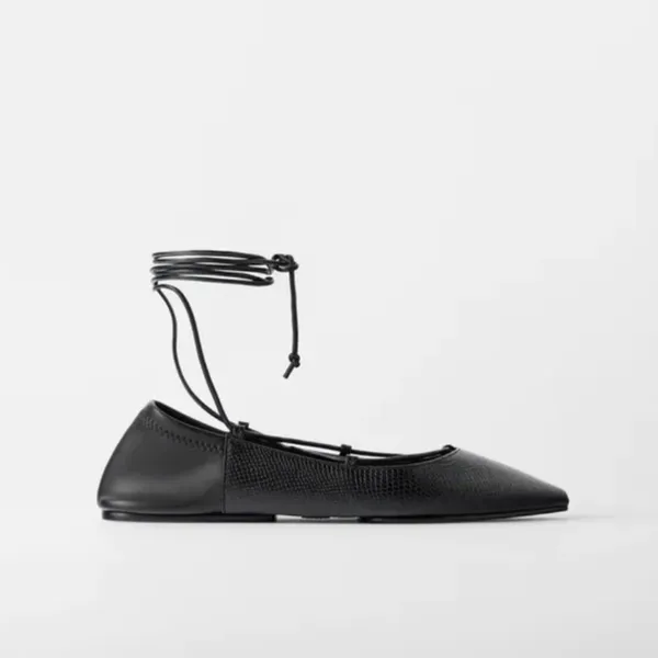 Nwt Zara Animal Print Tied Ballet Flats - Image 6