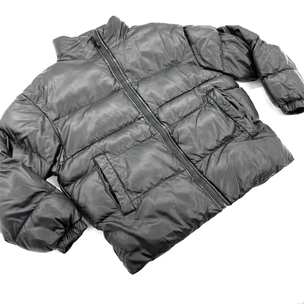 Men Faux Leather Bomber Jacket Quilted Coat Puffer Jacket Padded Jacket Winter Lined - Image 2
